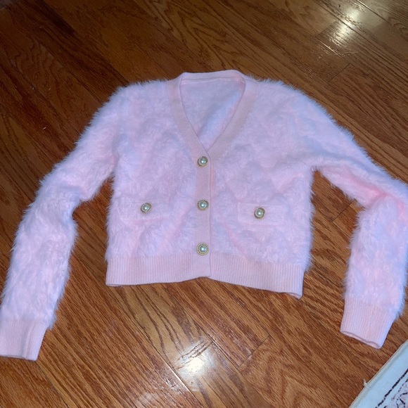 Pink Fuzzy Sweater - Picture 1 of 2